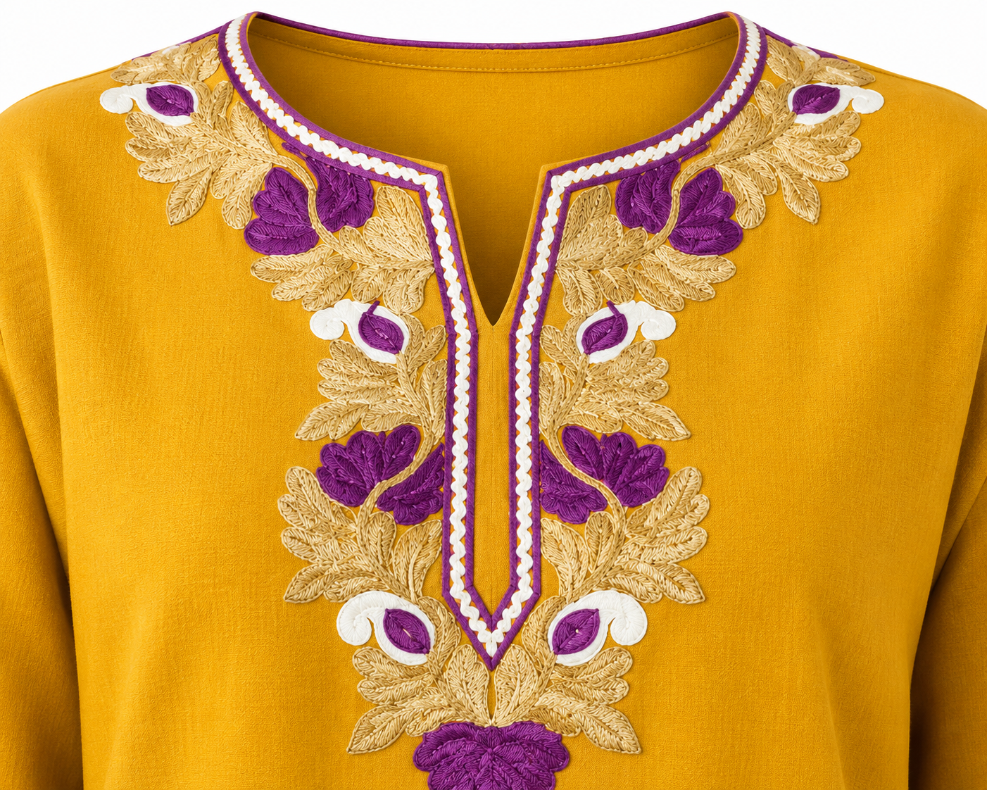 Noor : Aari embroidery summer kurti | Gold